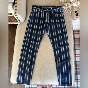 Levi's Men's Dark Blue Striped Jeans